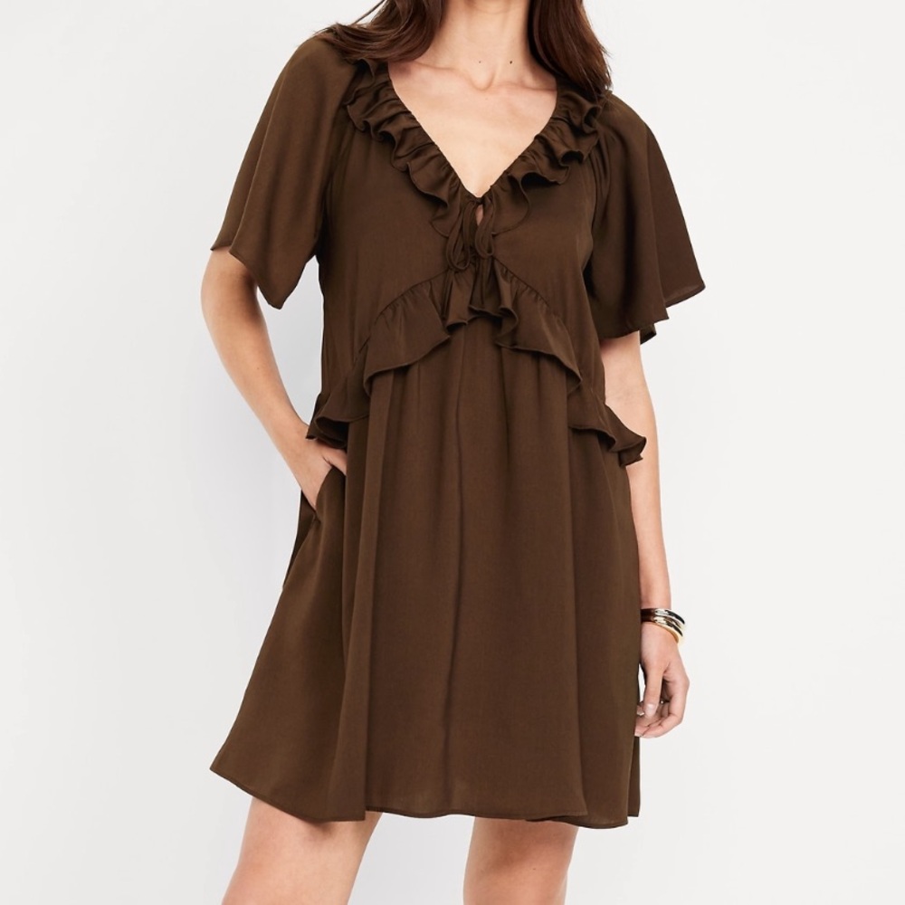 NWT Old Navy Satin Ruffle Mini Dress Size M